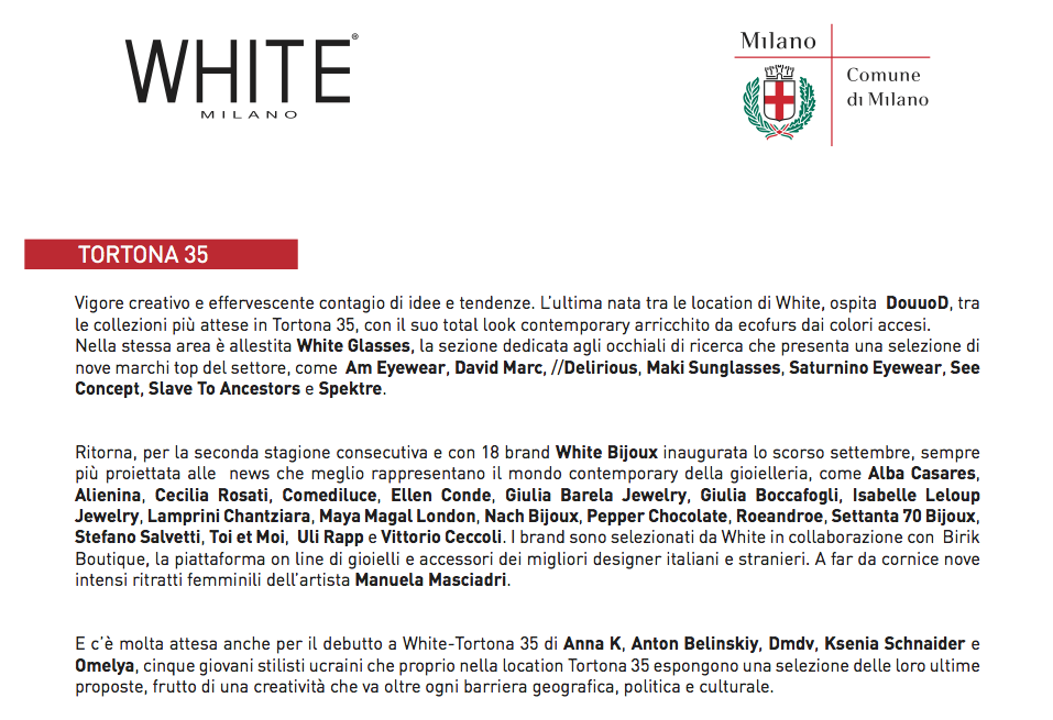 WhiteComunicatoStampa